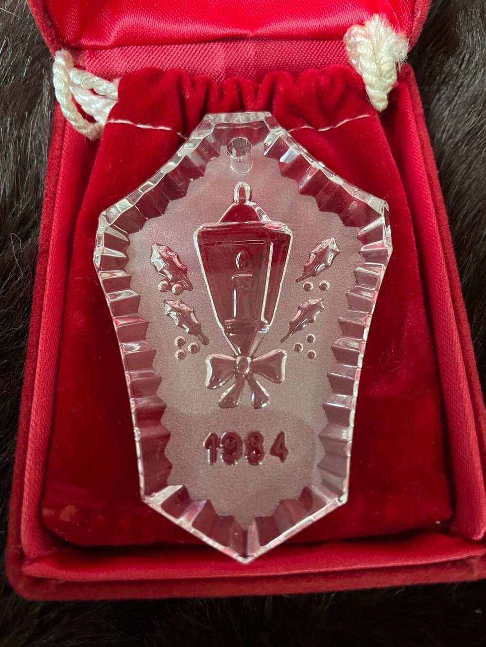 Waterford Crystal 1984 Christmas Ornament Candle in Lamppost Boxed